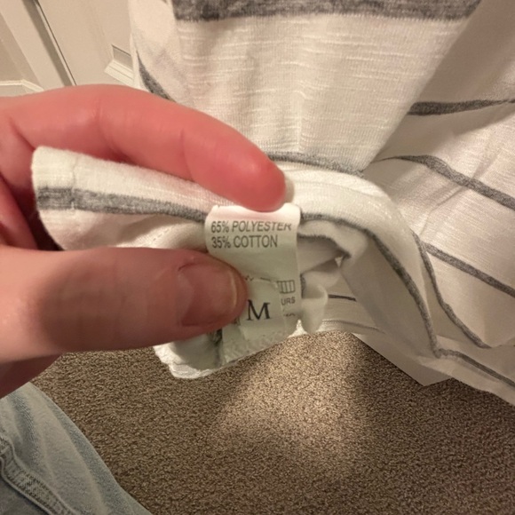 Striped White and Gray Women's Top size medium - Picture 4 of 4